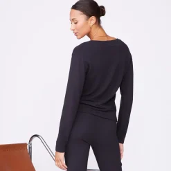 MONROW Supersoft Crew Neck Sweatshirt -Faded Black Color FADEDBLACK Cheap